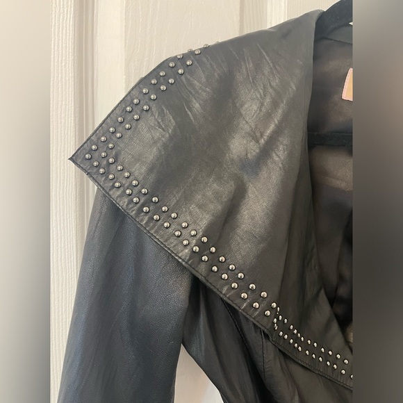 Michael Kors Leather Jacket with silver studs - Picture 4 of 16